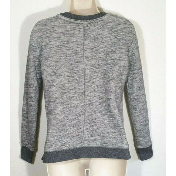 Rag & Bone Heather Gray Georgia Boxy Jumper Sweatshirt Dark Gray Trim S - Picture 4 of 13